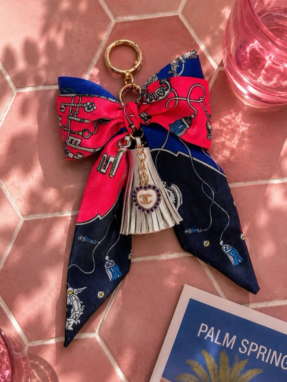 Red Navy Twilly Custom Statement Bag Charm
